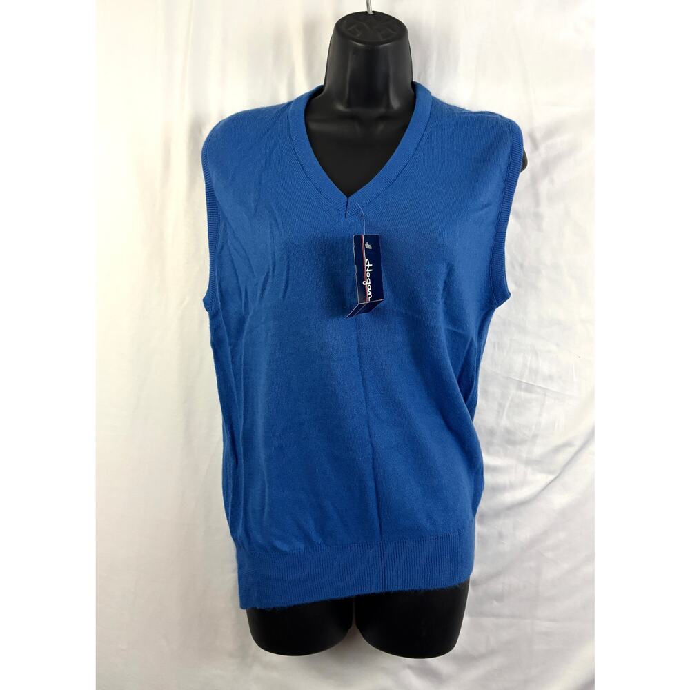 Vtg Lady Hogan Sleeveless Sweater Vest Small Women's Blue Golf Apparel NWT‎